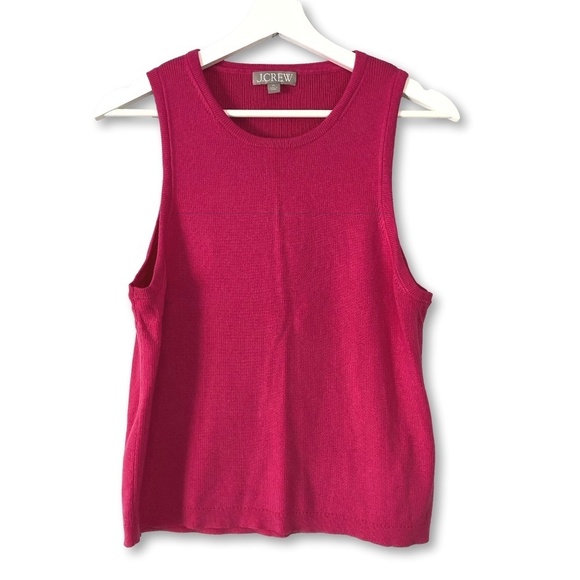 J Crew Pink Ribbed Lyocell Tencel Blend Sweater Tank XL - Picture 1 of 11